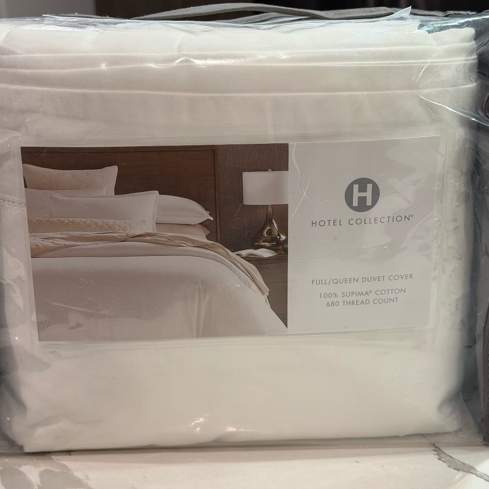 Hotel Collection 680 Thread Count 100% Supima Cotton Duvet Cover, Full/Queen,NWT